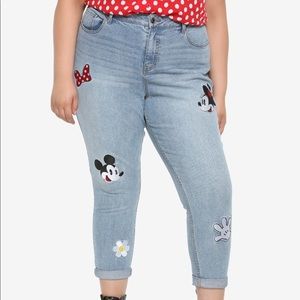 PLUS DISNEY MINNIE & MICKEY EMBROIDERED JEANS NWT